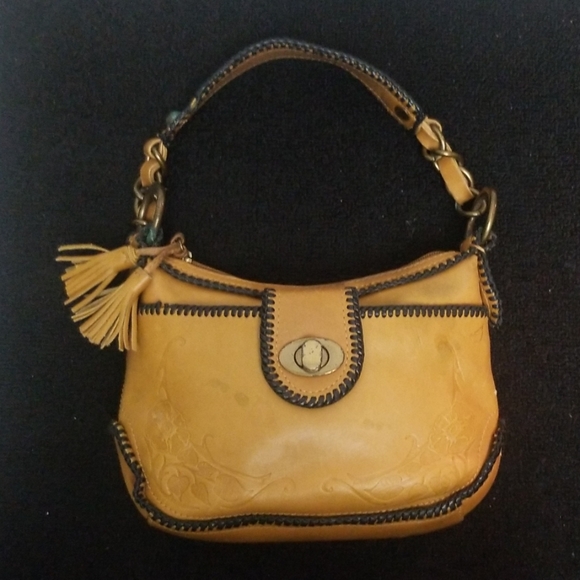 VINTAGE Tooled Leather Mini Bag - Picture 2 of 8